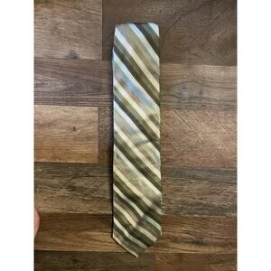 💥 Calvin Klein Neck Tie Shades of Green & Gray 100% Silk 💥